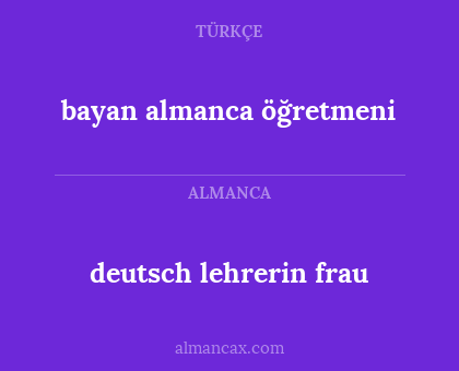 bayan almanca öğretmeni - deutsch lehrerin frau