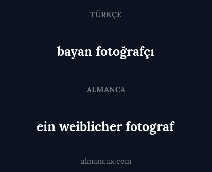 bayan fotoğrafçı - ein weiblicher fotograf