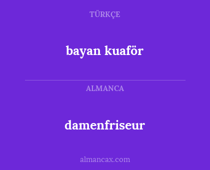 damenfriseur - bayan kuaför