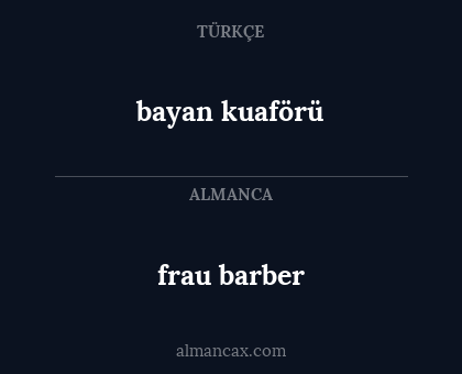 bayan kuaförü - frau barber