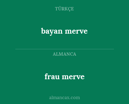 bayan merve - frau merve