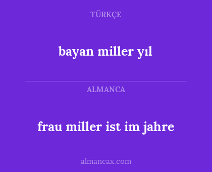 bayan miller yıl - frau miller ist im jahre