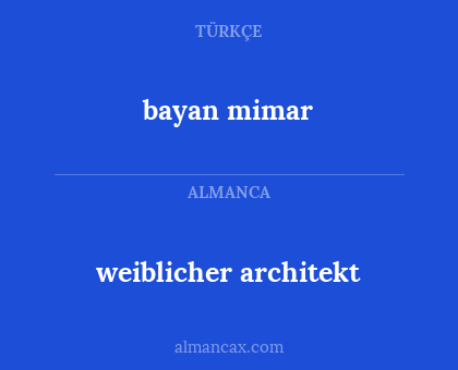 bayan mimar - weiblicher architekt