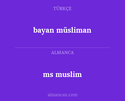 ms muslim - bayan müsliman