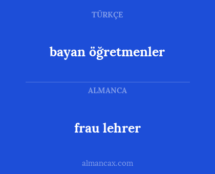 bayan öğretmenler - frau lehrer