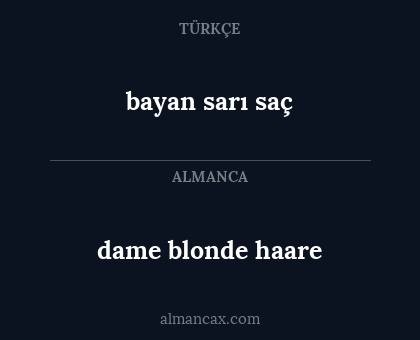 bayan sarı saç - dame blonde haare