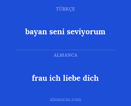 frau ich liebe dich - bayan seni seviyorum