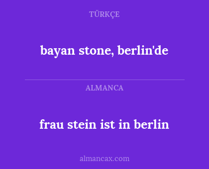 frau stein ist in berlin - bayan stone, berlin'de