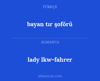 bayan tır şoförü - lady lkw-fahrer