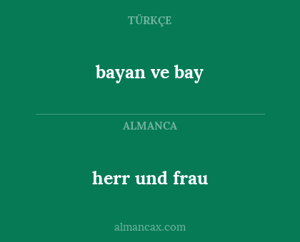 bayan ve bay - herr und frau