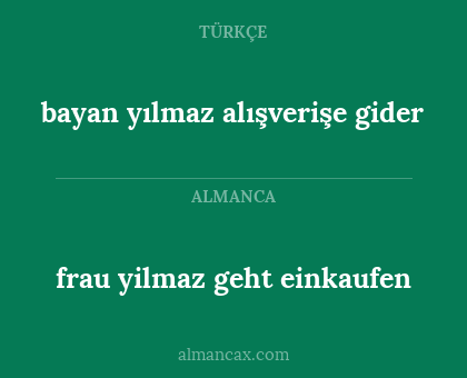 frau yilmaz geht einkaufen - bayan yılmaz alışverişe gider