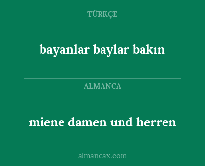 bayanlar baylar bakın - miene damen und herren