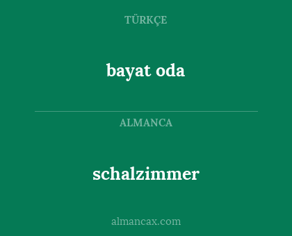 schalzimmer - bayat oda