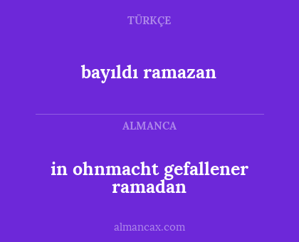 in ohnmacht gefallener ramadan - bayıldı ramazan