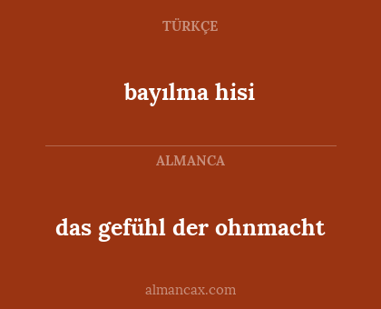 das gefühl der ohnmacht - bayılma hisi