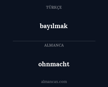 bayılmak - ohnmacht