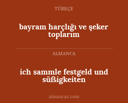 bayram harçlığı ve şeker toplarım - ich sammle festgeld und süßigkeiten