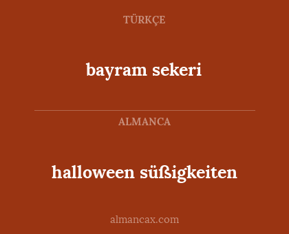 bayram sekeri - halloween süßigkeiten
