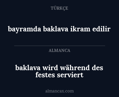 baklava wird während des festes serviert - bayramda baklava ikram edilir