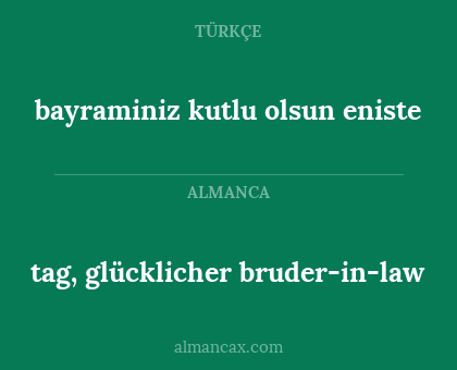 tag, glücklicher bruder-in-law - bayraminiz kutlu olsun eniste