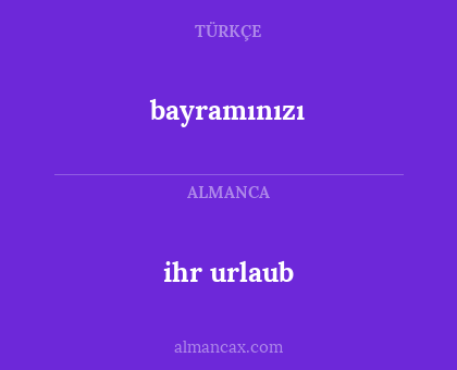 ihr urlaub - bayramınızı