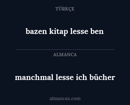 bazen kitap lesse ben - manchmal lesse ich bücher