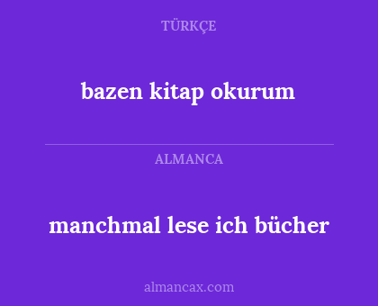 manchmal lese ich bücher - bazen kitap okurum