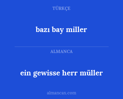 bazı bay miller - ein gewisse herr müller