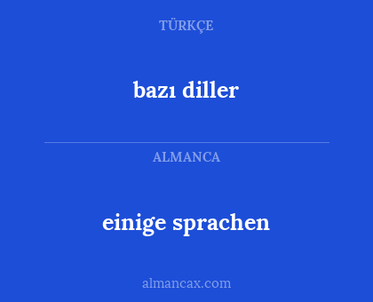 bazı diller - einige sprachen
