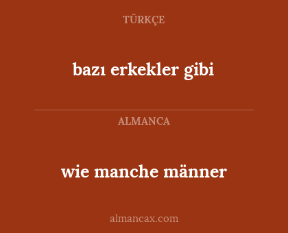 wie manche männer - bazı erkekler gibi