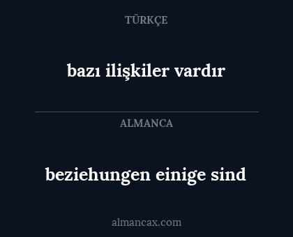 beziehungen einige sind - bazı ilişkiler vardır