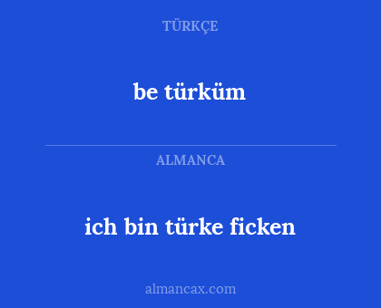 be türküm - ich bin türke ficken