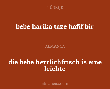 bebe harika taze hafif bir - die bebe herrlichfrisch is eine leichte