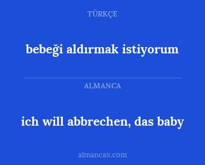 bebeği aldırmak istiyorum - ich will abbrechen, das baby