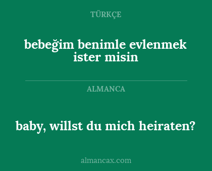 baby, willst du mich heiraten? - bebeğim benimle evlenmek ister misin