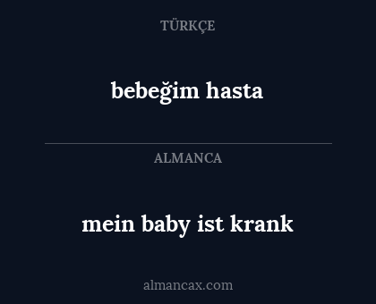 bebeğim hasta - mein baby ist krank