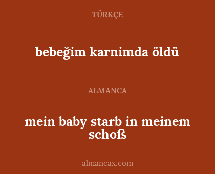 bebeğim karnimda öldü - mein baby starb in meinem schoß