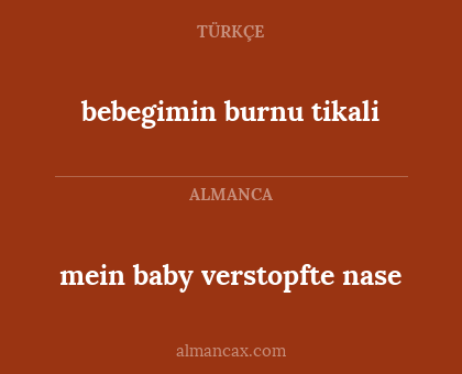 mein baby verstopfte nase - bebegimin burnu tikali