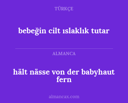 hält nässe von der babyhaut fern - bebeğin cilt ıslaklık tutar