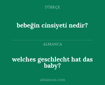 bebeğin cinsiyeti nedir? - welches geschlecht hat das baby?