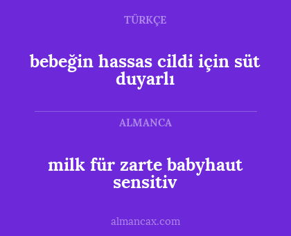 bebeğin hassas cildi için süt duyarlı - milk für zarte babyhaut sensitiv