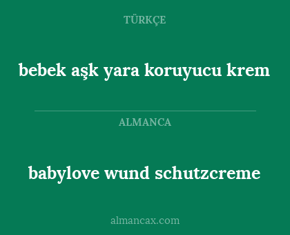 bebek aşk yara koruyucu krem - babylove wund schutzcreme
