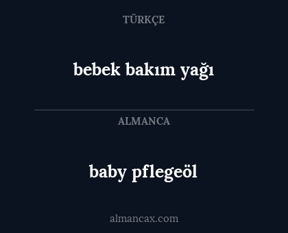 bebek bakım yağı - baby pflegeöl