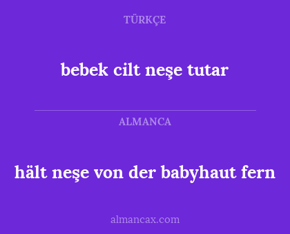 bebek cilt neşe tutar - hält neşe von der babyhaut fern