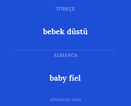 baby fiel - bebek düstü