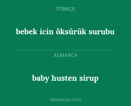 baby husten sirup - bebek icin öksürük surubu