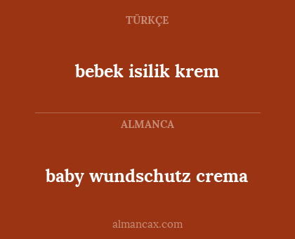 bebek isilik krem - baby wundschutz crema