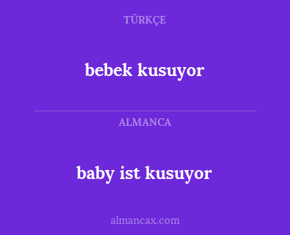 bebek kusuyor - baby ist kusuyor