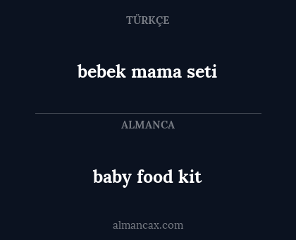 bebek mama seti - baby food kit