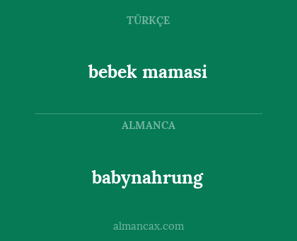 bebek mamasi - babynahrung